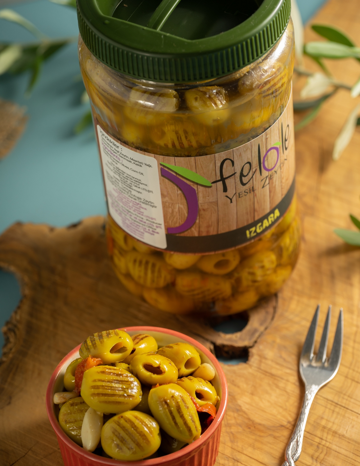 Felole Izgara Yeşil Zeytin 900 Gr Pet Kavanoz