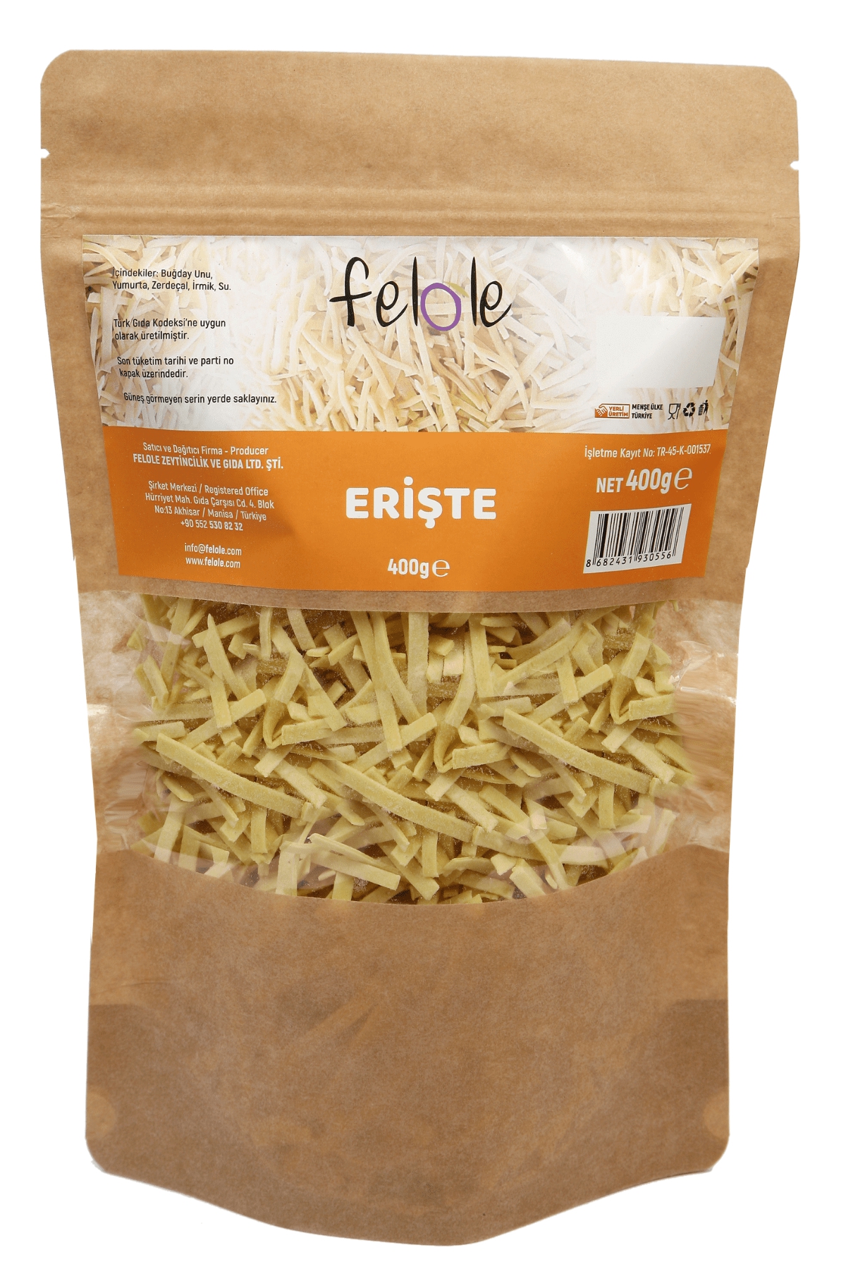 Felole Geleneksel Sade Ev Eriştesi 400 G Felole
